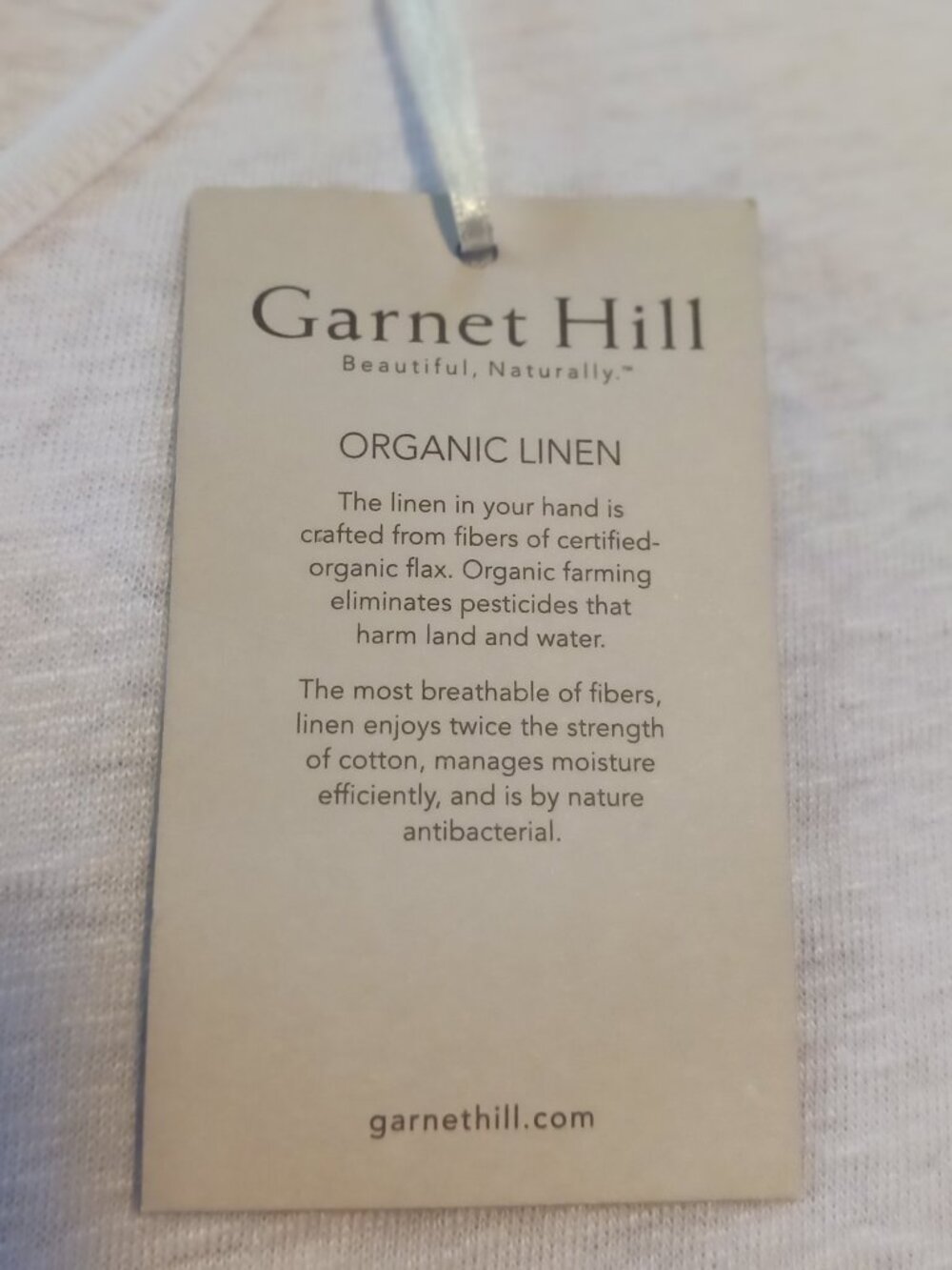 Garnet Hill Organic Linen cap- sleeve tee - Picture 3 of 9
